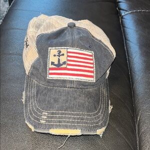 Judith March women’s distressed Beige Mesh Cap one size